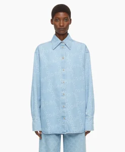 New Blouse Boxy Long Sleeve Licht Blauw Dames Blouses