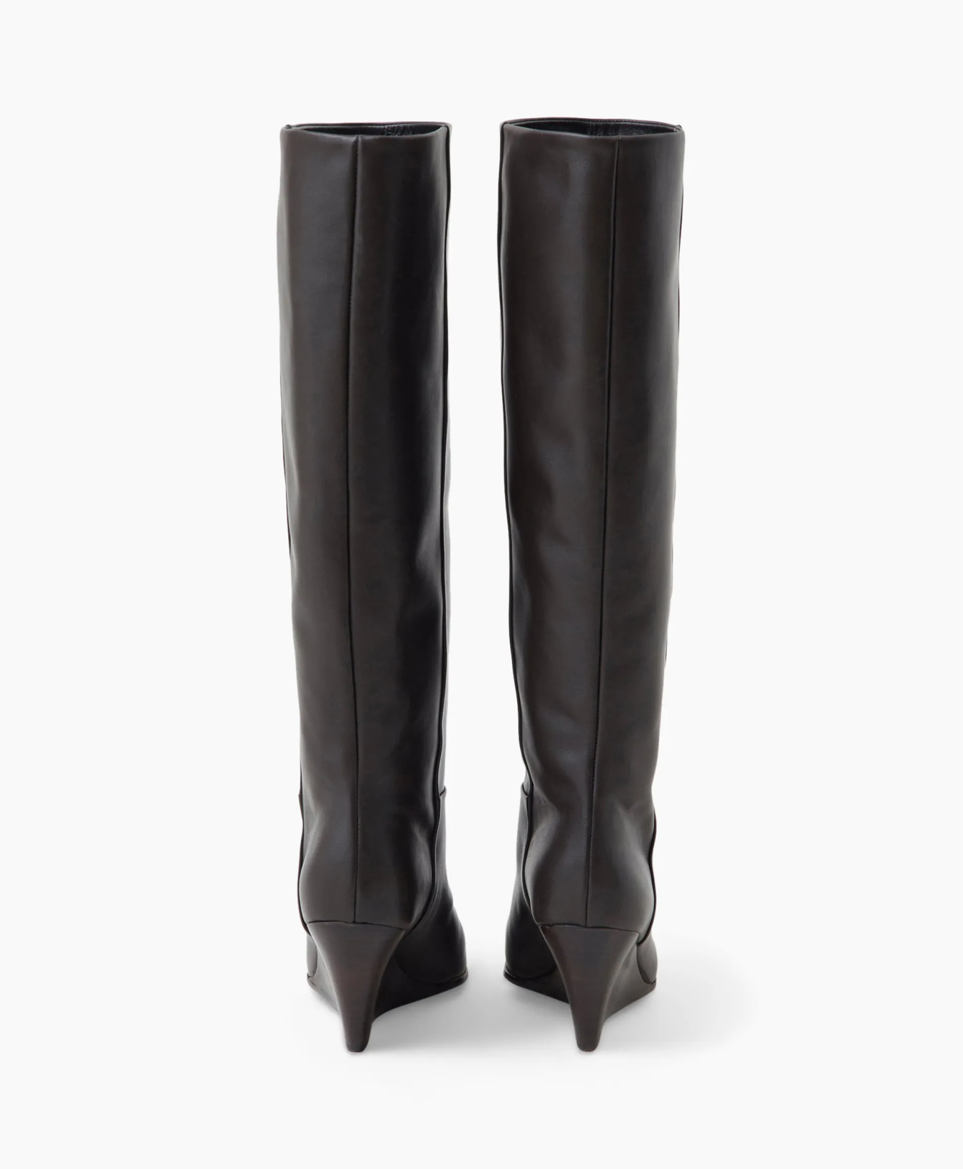 Hot Lange Laars Wedge Boot Donker Bruin Dames Laarzen