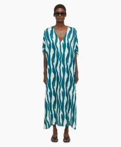 Store Maxi Jurk Caftan Blauw Dames Jurken