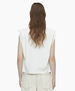 Flash Sale Top Pleated Sleeveless Off White Dames T-Shirts & Tops