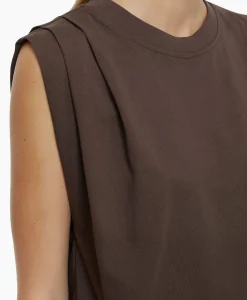 Shop Top Pleated Sleeveless Bruin Dames T-Shirts & Tops