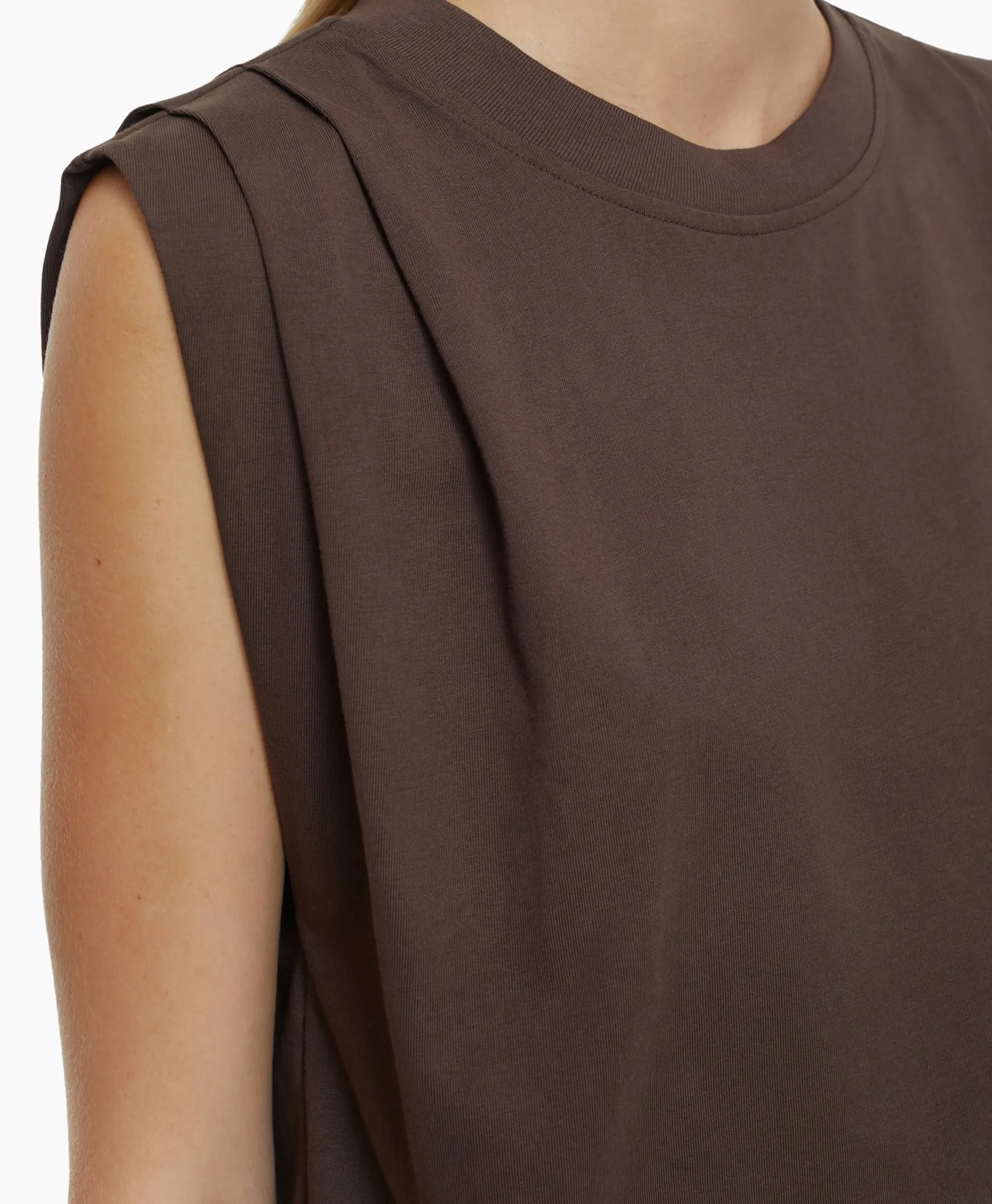 Shop Top Pleated Sleeveless Bruin Dames T-Shirts & Tops