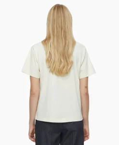 Cheap T-Shirt Korte Mouw Basic Ecru Dames T-Shirts & Tops