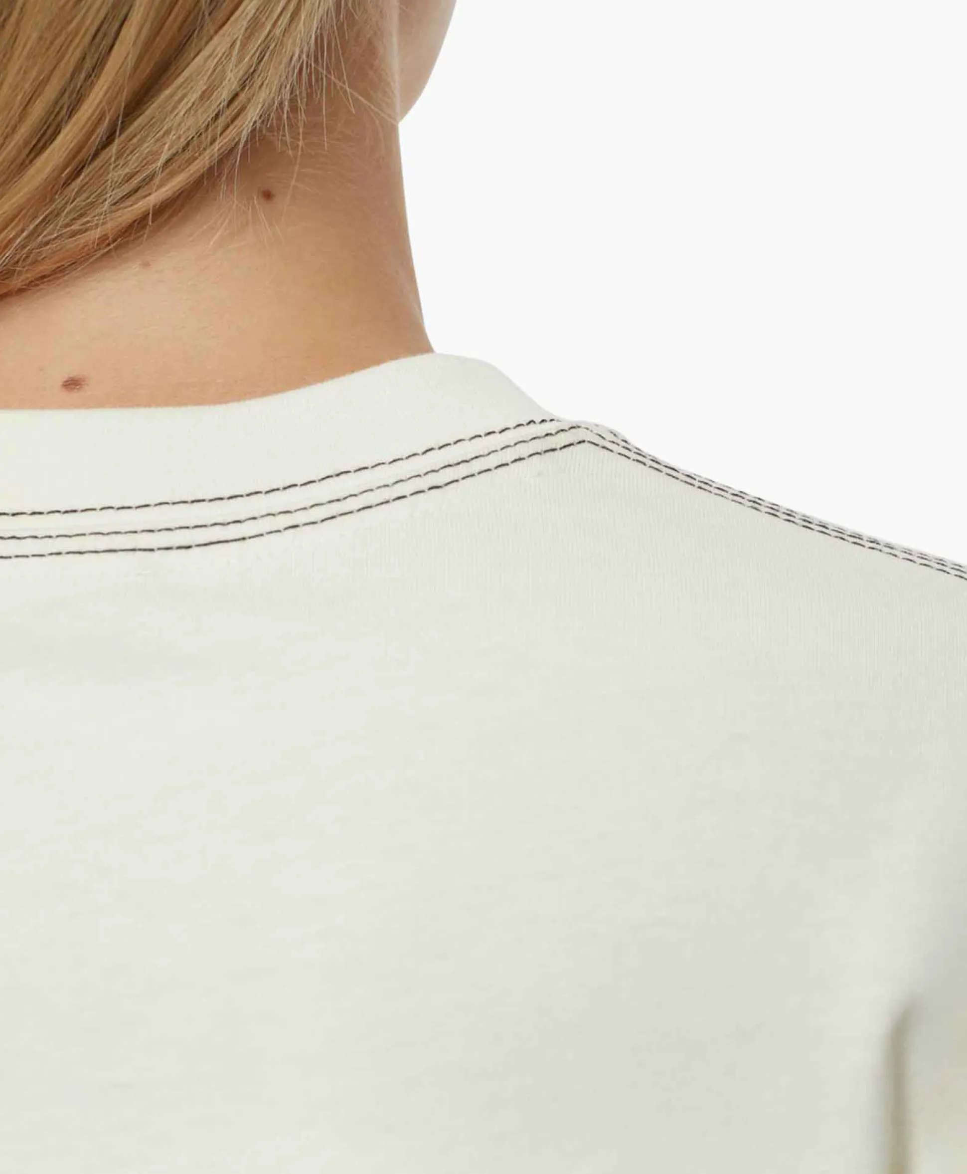 Cheap T-Shirt Korte Mouw Basic Ecru Dames T-Shirts & Tops