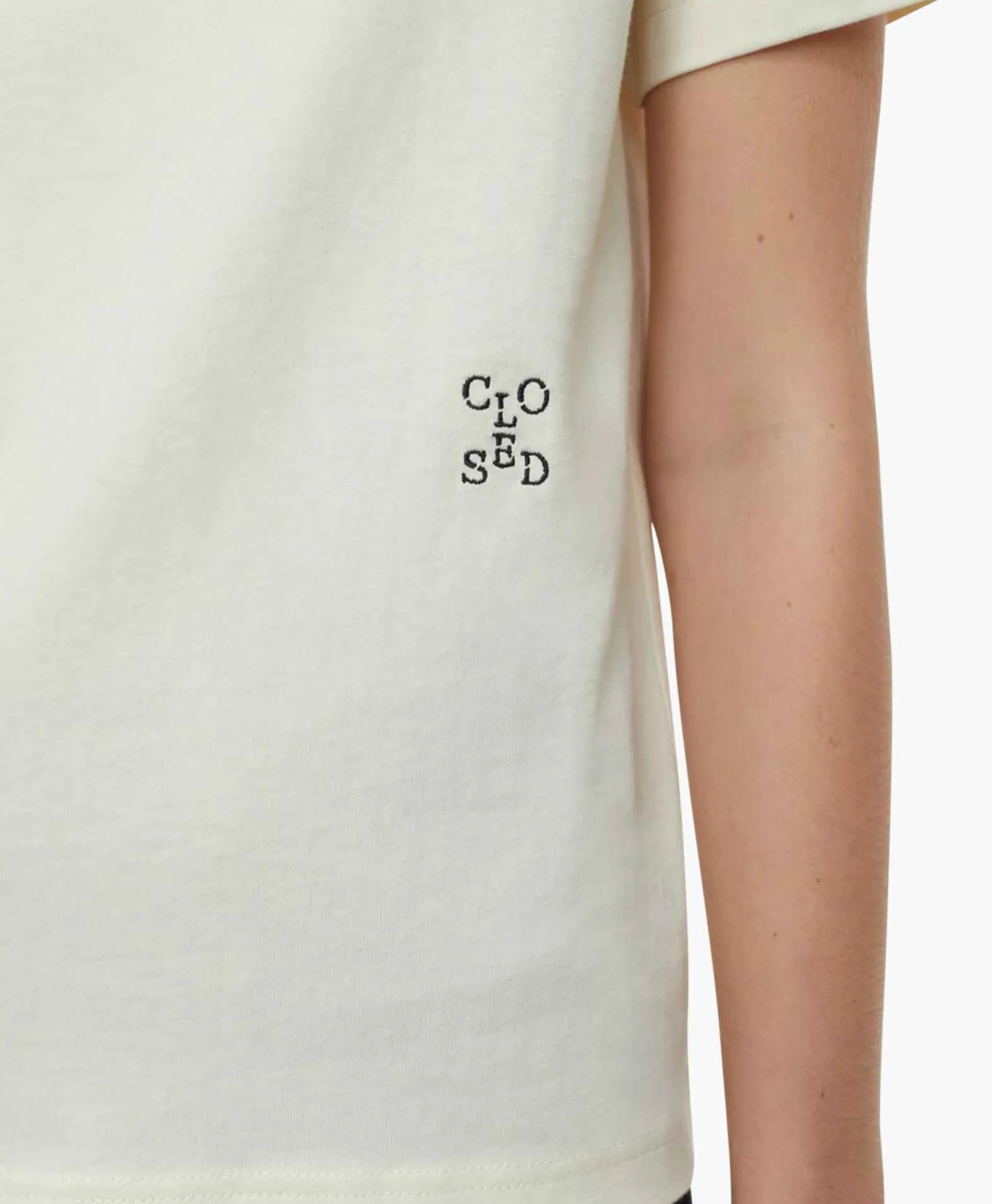 Cheap T-Shirt Korte Mouw Basic Ecru Dames T-Shirts & Tops