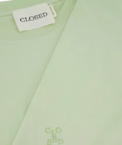 Cheap T-Shirt Korte Mouw Turn Up Licht Groen Dames T-Shirts & Tops