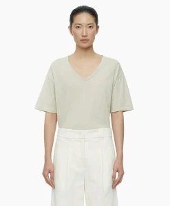 Sale T-Shirt Korte Mouw V-Neck Short Sleeve Ivoor / Naturel Dames T-Shirts & Tops