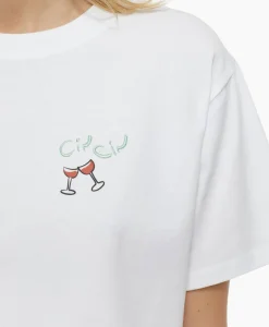 Cheap T-Shirt Korte Mouw Printed Wit Dames T-Shirts & Tops