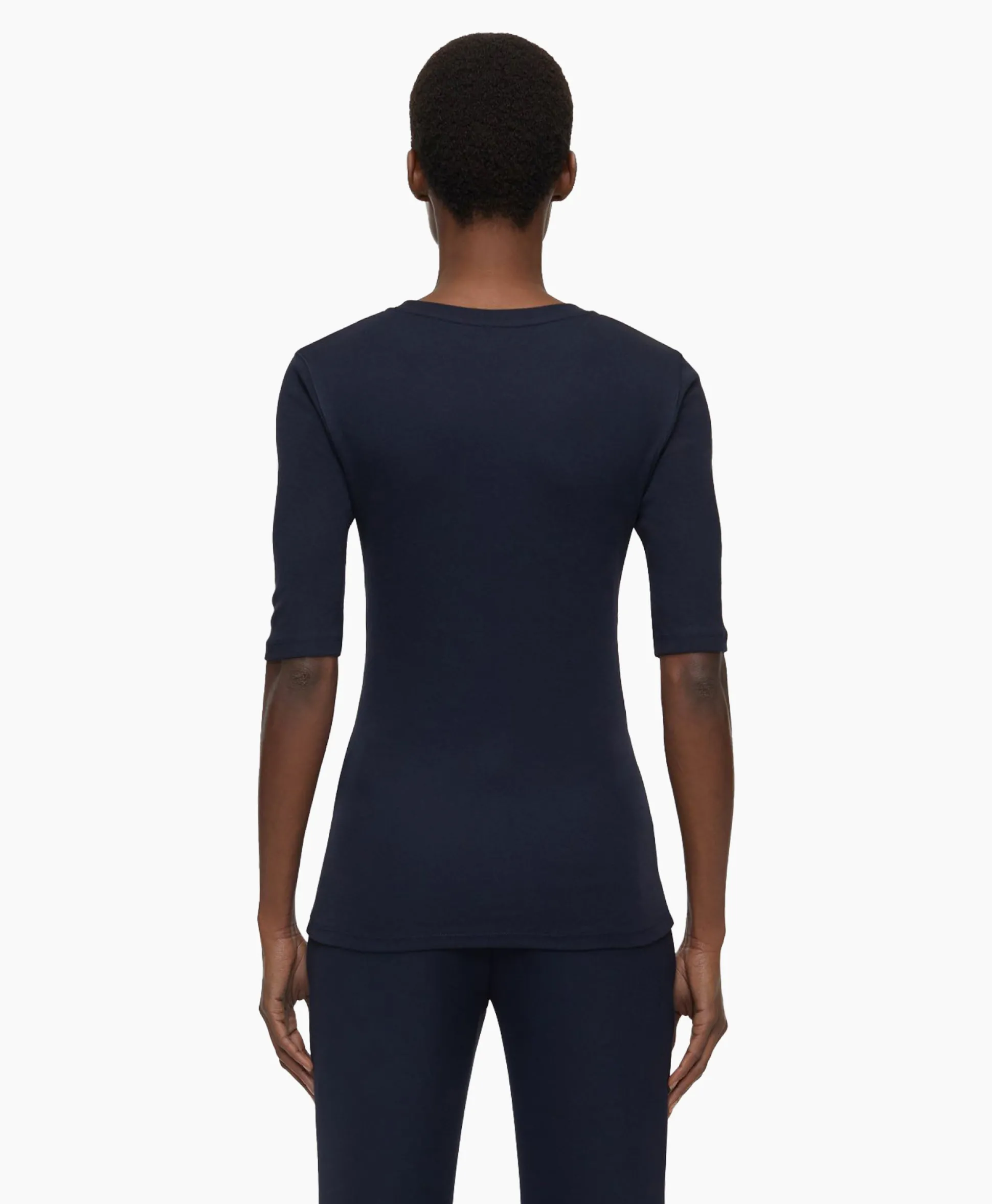 Discount T-Shirt Korte Mouw Crewneck Short Sleeve Donker Blauw Dames T-Shirts & Tops