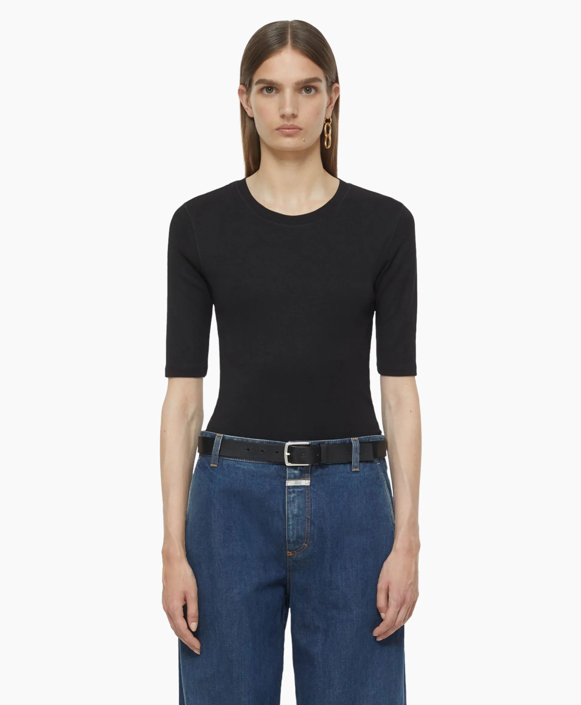 Store T-Shirt Korte Mouw Crewneck Short Sleeve Zwart Dames T-Shirts & Tops