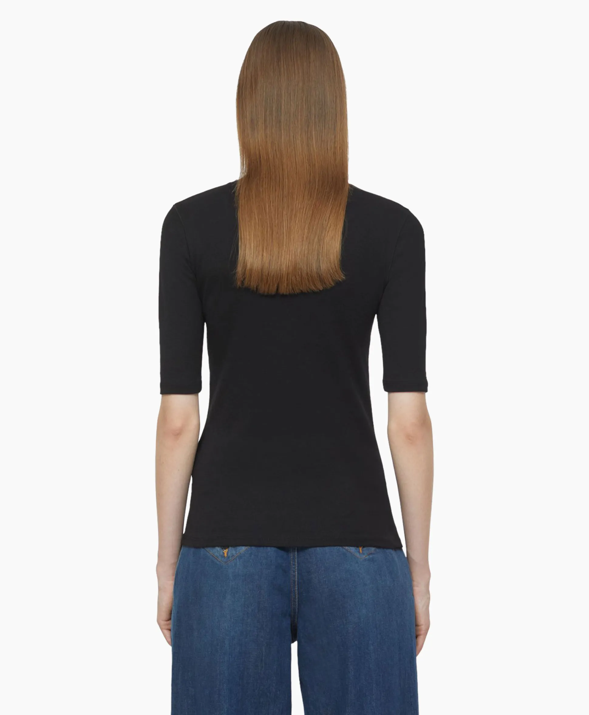 Store T-Shirt Korte Mouw Crewneck Short Sleeve Zwart Dames T-Shirts & Tops