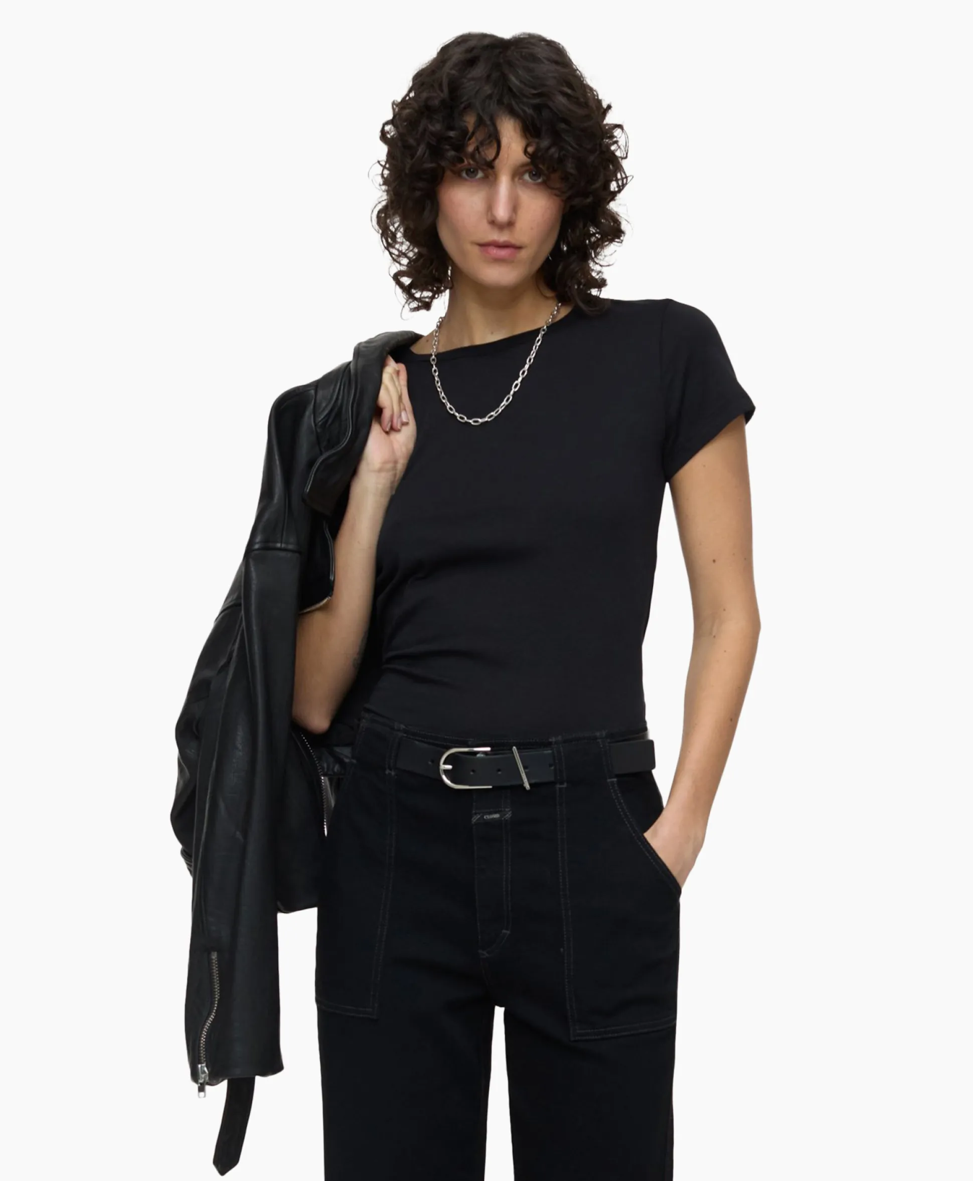 Best Sale T-Shirt Korte Mouw Crew Neck Short Sleeve Zwart Dames T-Shirts & Tops