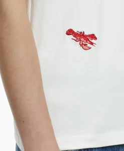 New T-Shirt Korte Mouw Printed Ecru Dames T-Shirts & Tops