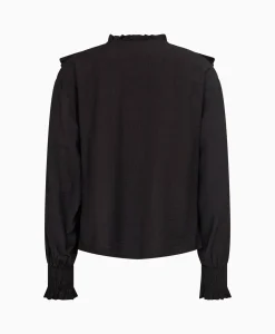 Fashion Co'Couture Blouse Angus Frill Zwart Dames Blouses