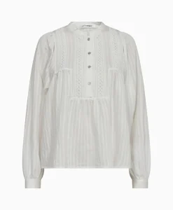 Best Sale Co'Couture Blouse Selma Placket Wit Dames Blouses