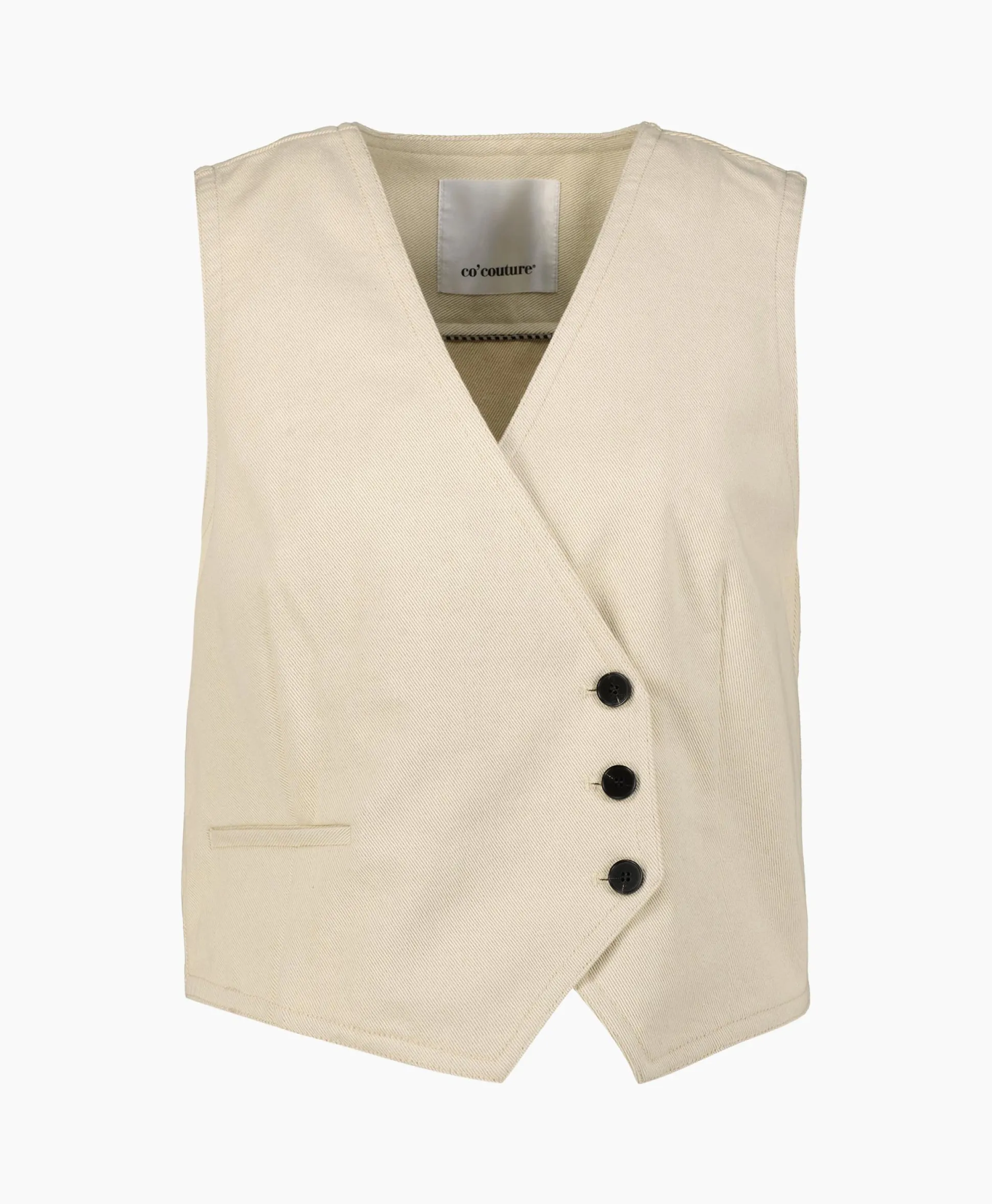 Clearance Co'Couture Gilet Aries Denim Vest Off White Dames Gilets