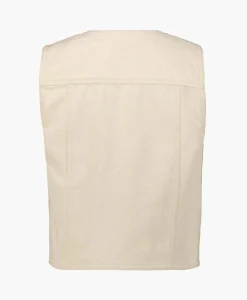 Clearance Co'Couture Gilet Aries Denim Vest Off White Dames Gilets