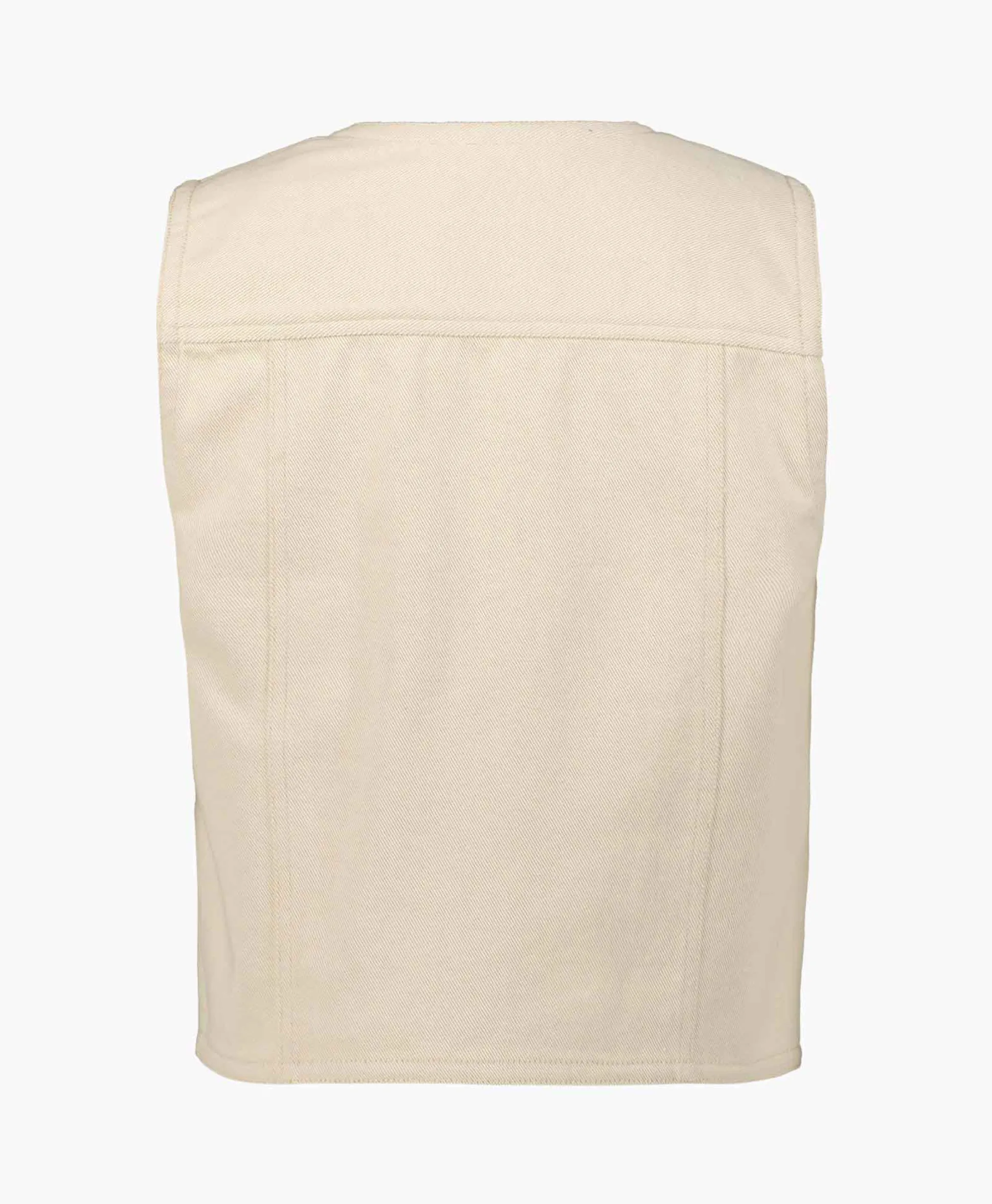 Clearance Co'Couture Gilet Aries Denim Vest Off White Dames Gilets