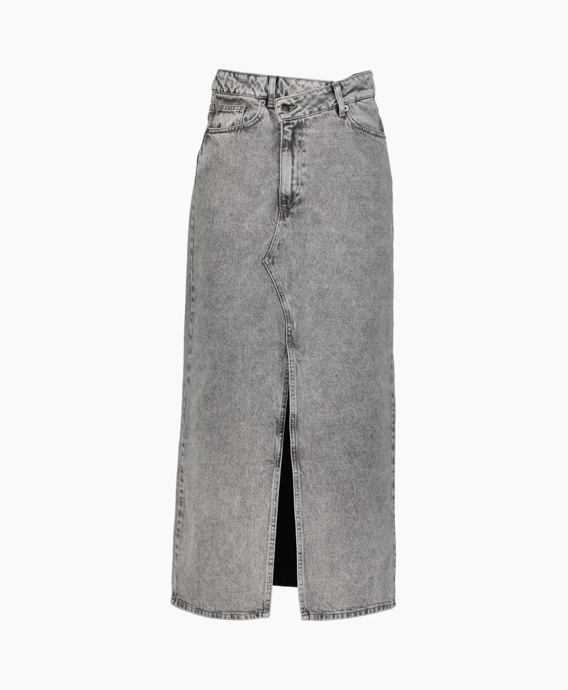 Discount Co'Couture Midi Rok Vika Asym Slit Grijs Dames Rokken