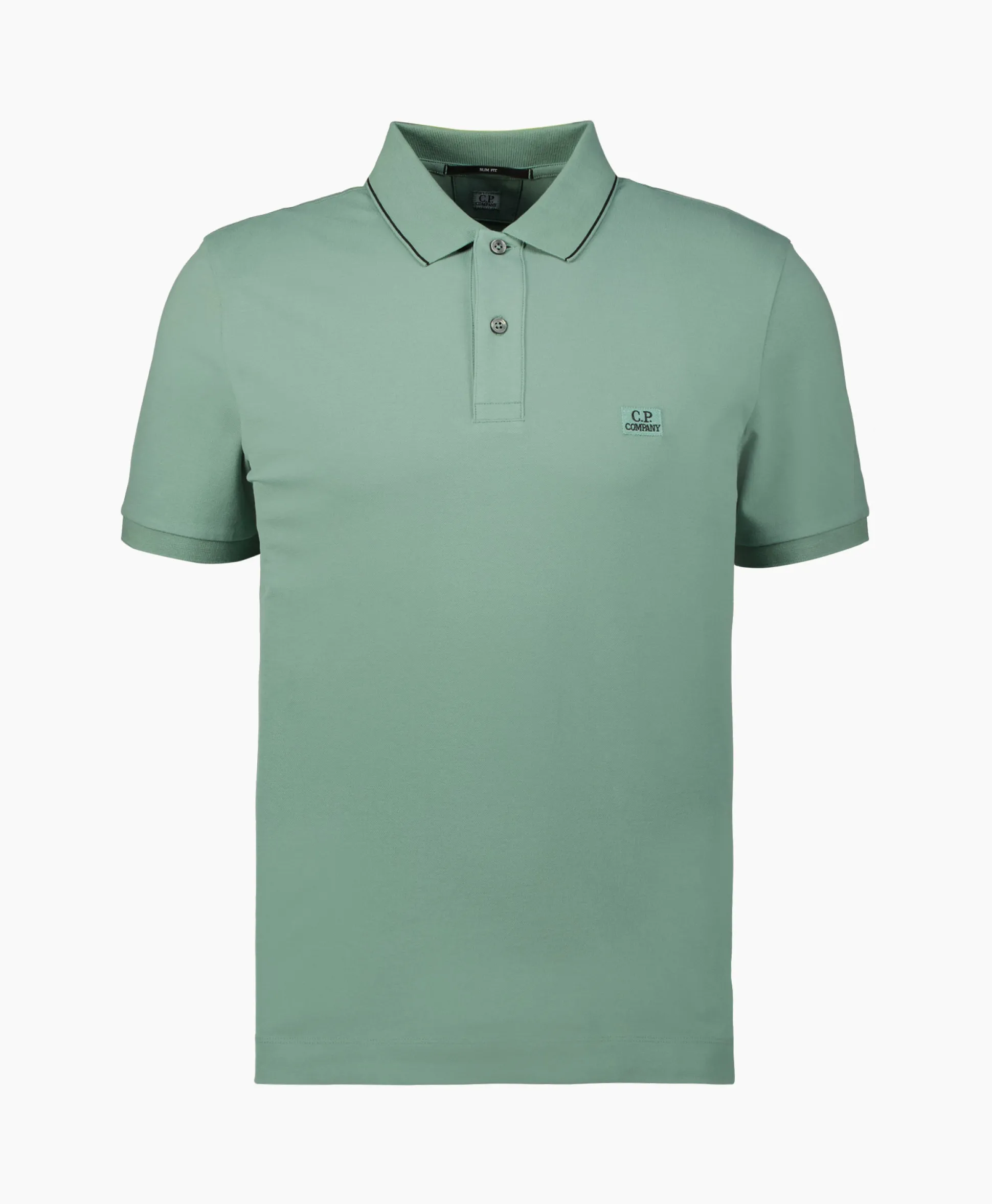 Shop Polo Stretch Piquet Striped Collar Licht Groen Heren Polo's