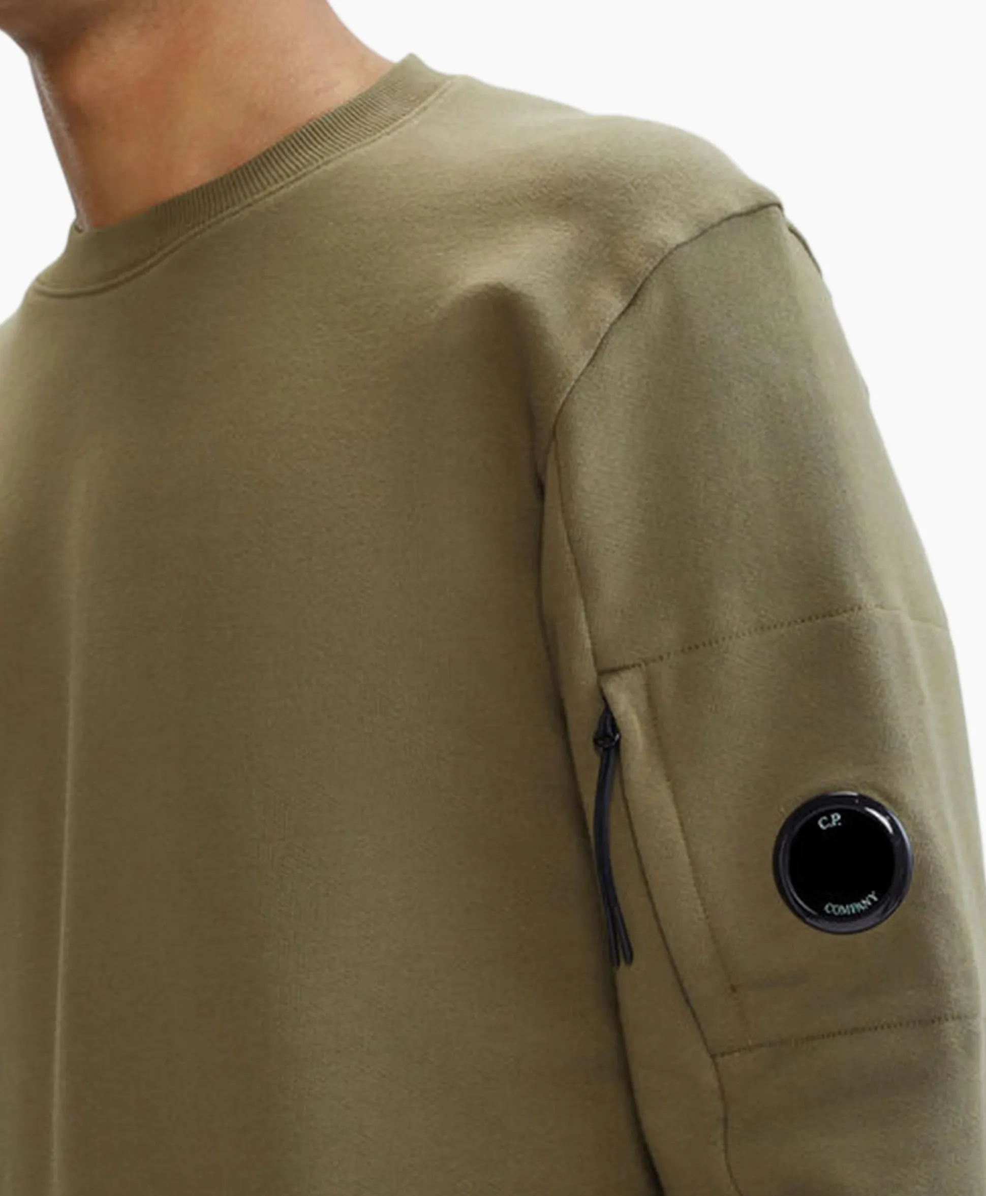 Online Sweater Diagonal Raised Fleece Groen Heren Truien