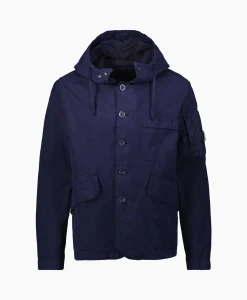 Cheap Vest B Hooded Jacket Donker Blauw Heren Jassen