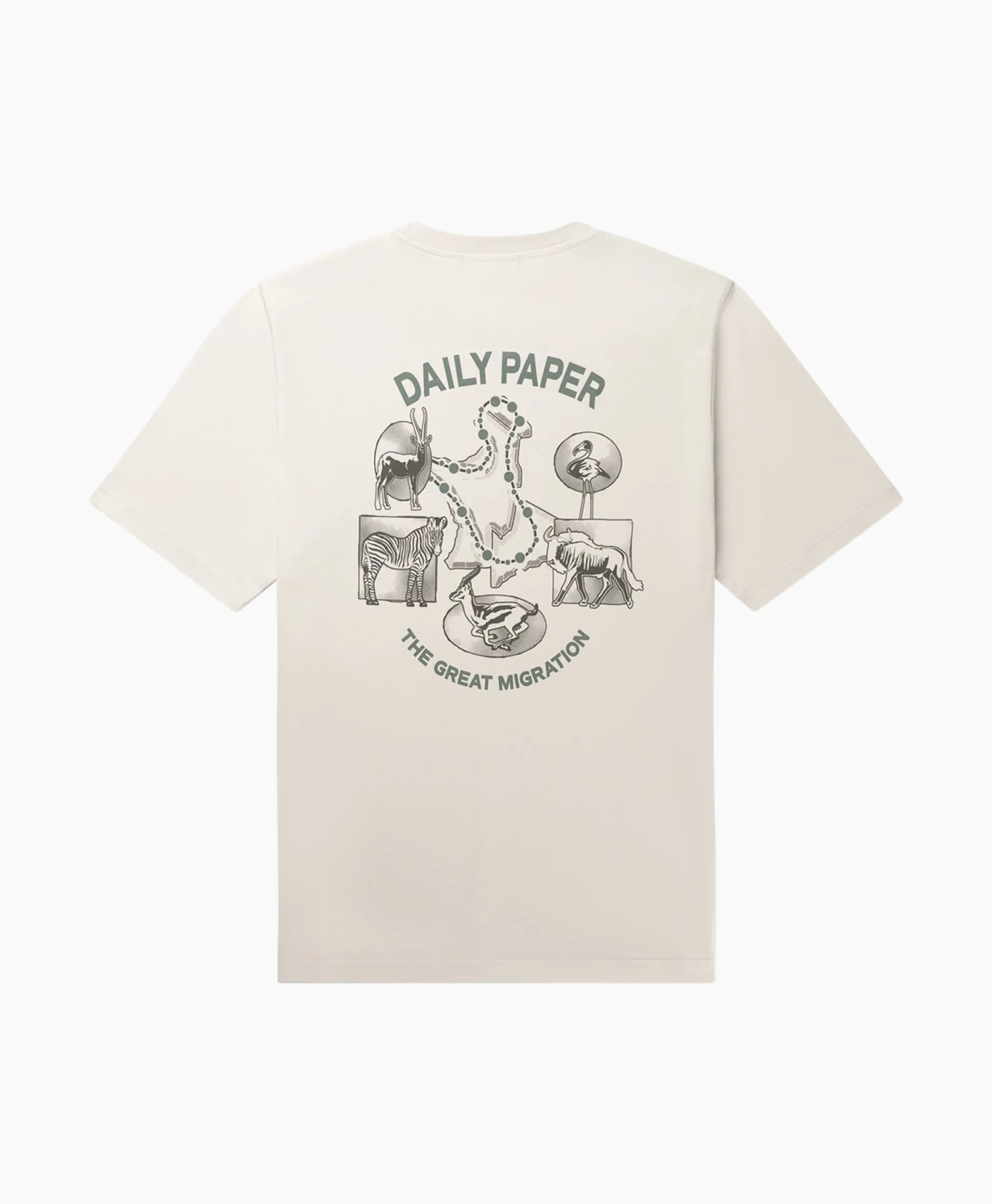 Cheap T-Shirt Korte Mouw Migration Ecru Heren T-Shirts