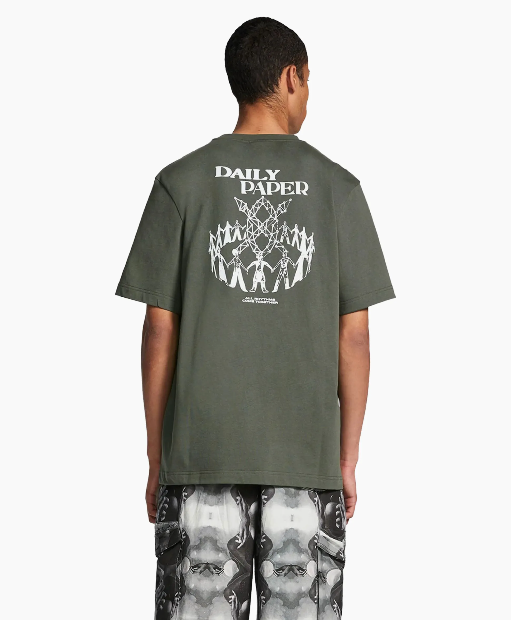 Cheap T-Shirt Korte Mouw Hand Donker Groen Heren T-Shirts