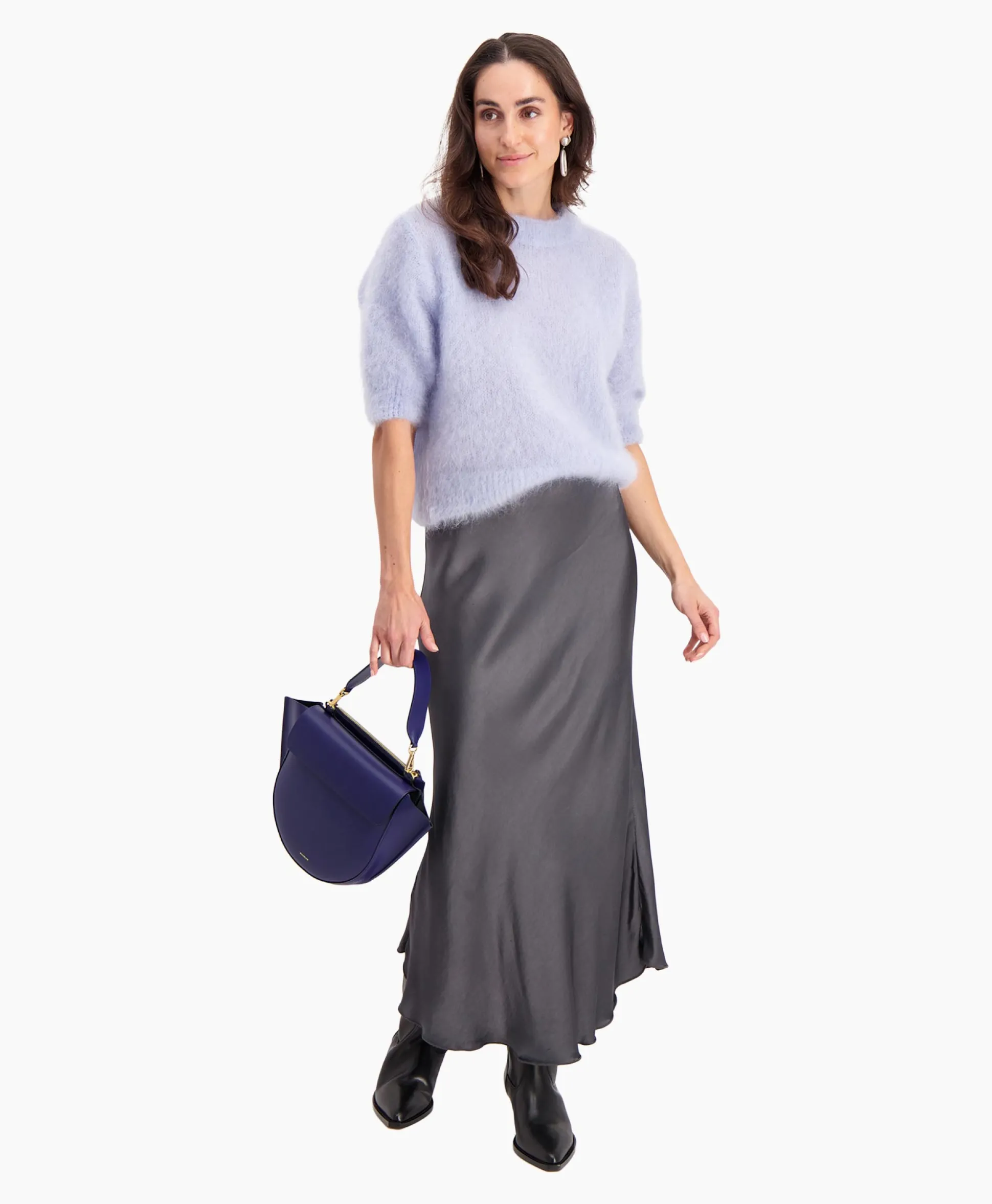 Online D'Arc Rok Midi Grijs Dames Rokken