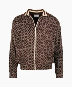 Flash Sale Jack La Veste Survet' Velours Monogramme Bruin Heren Vesten