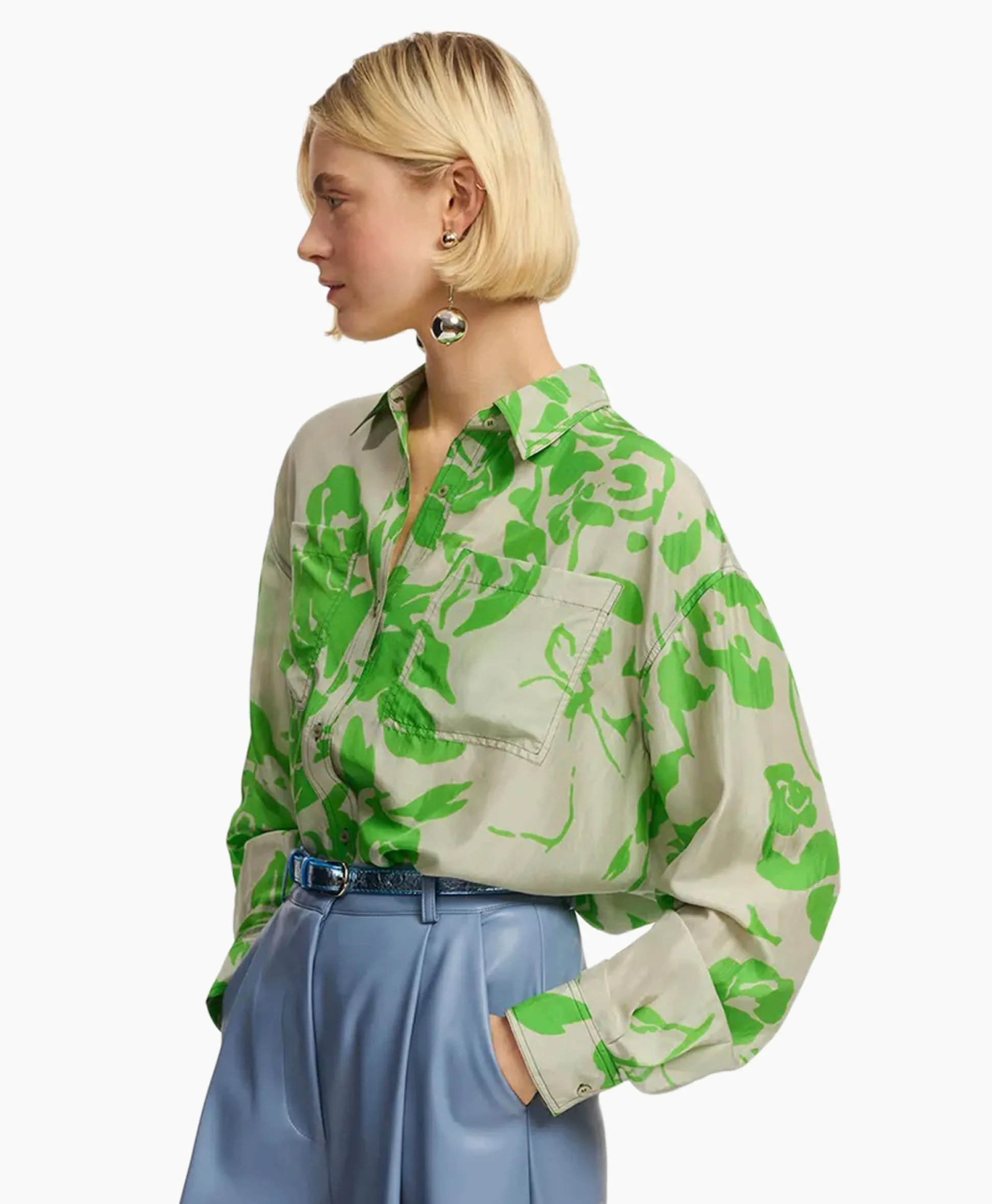 Outlet Blouse Forgetmenot Groen Dames Blouses