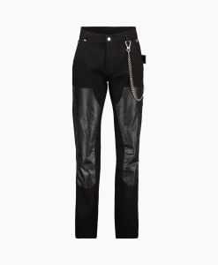 Online Flaneur Jeans Carpenter Straight With Leather Patches Zwart Heren Broeken