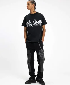 Online Flaneur Jeans Carpenter Straight With Leather Patches Zwart Heren Broeken