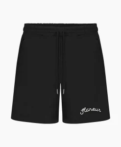 Best Sale Flaneur Korte Broek Signature Zwart Heren Broeken