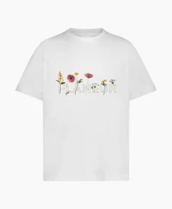 Online Flaneur T-Shirt Korte Mouw Botanical Wit Heren T-Shirts