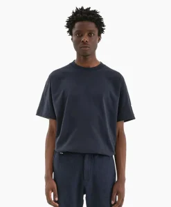 Cheap Flaneur T-Shirt Korte Mouw Atelier Sleeve Amblem Donker Blauw Heren T-Shirts