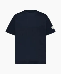 Cheap Flaneur T-Shirt Korte Mouw Atelier Sleeve Amblem Donker Blauw Heren T-Shirts