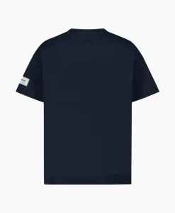 Cheap Flaneur T-Shirt Korte Mouw Atelier Sleeve Amblem Donker Blauw Heren T-Shirts