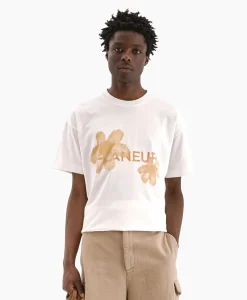 Fashion Flaneur T-Shirt Korte Mouw Floral Watercolor Wit Heren T-Shirts