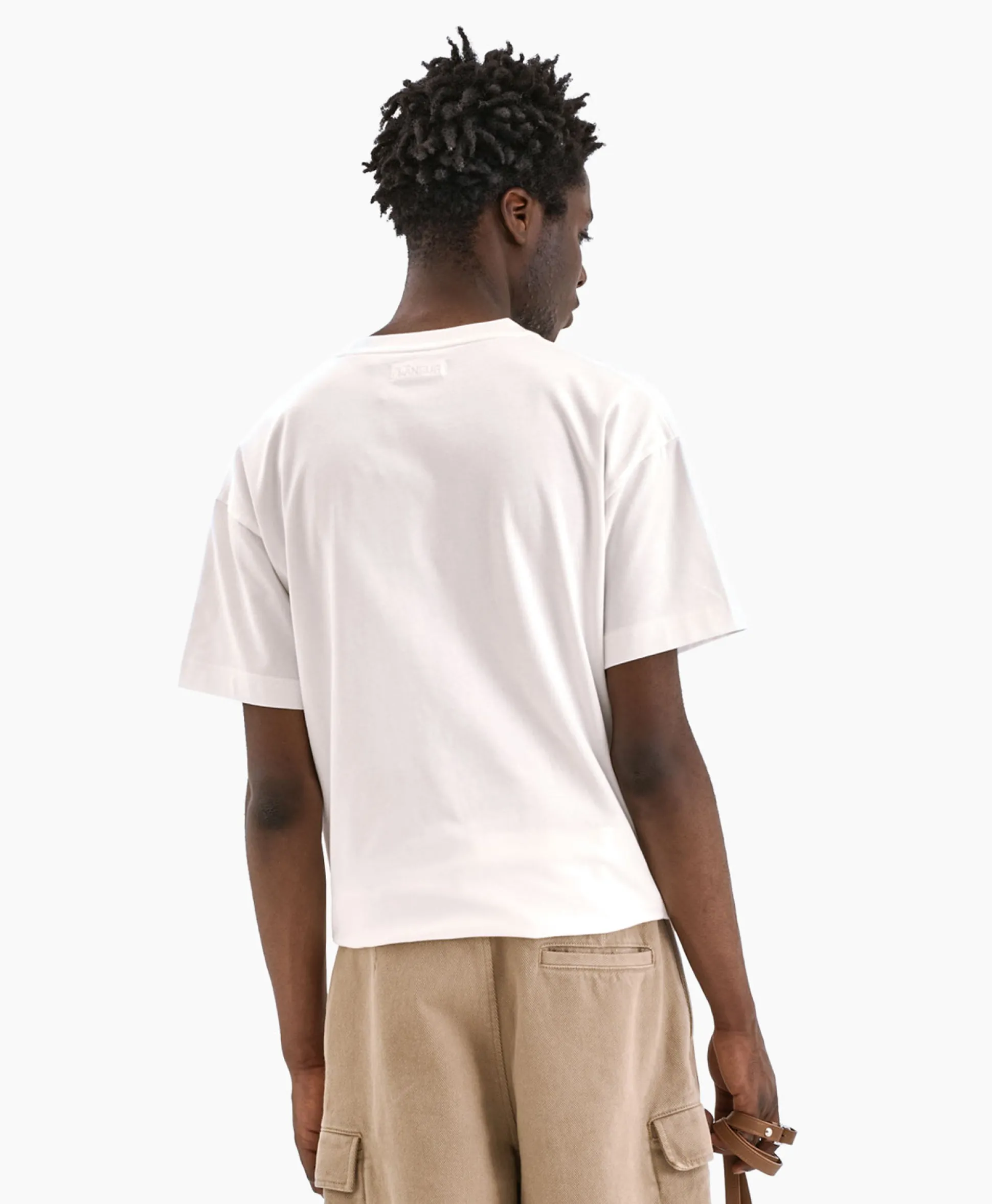 Fashion Flaneur T-Shirt Korte Mouw Floral Watercolor Wit Heren T-Shirts