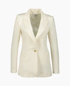 Outlet Blazer Jacket Diagonal Structure Couture Ecru Dames Blazers