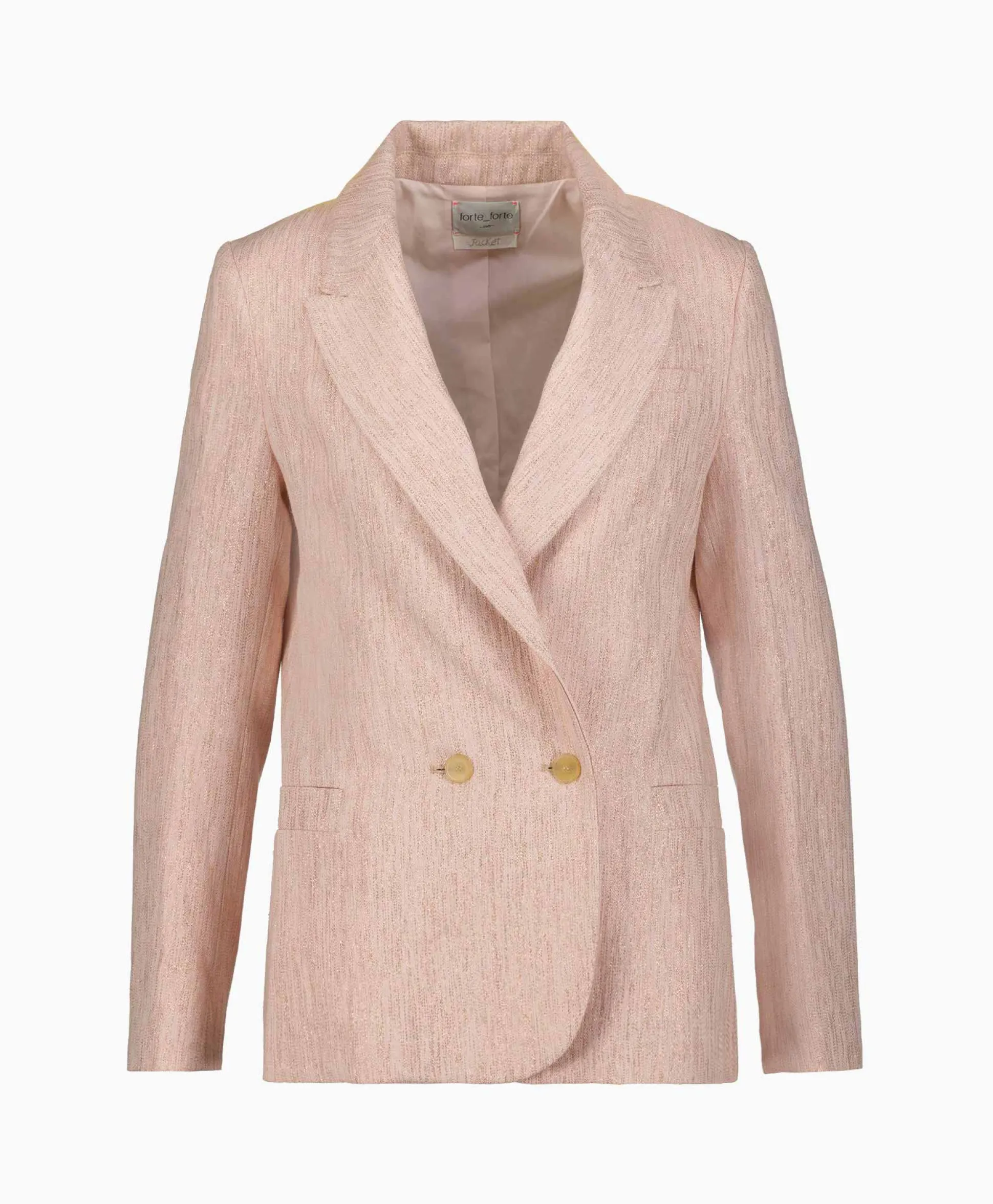 Flash Sale Blazer Linen Lurex Micro Herringbone Boxy Rose Dames Blazers