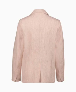 Flash Sale Blazer Linen Lurex Micro Herringbone Boxy Rose Dames Blazers