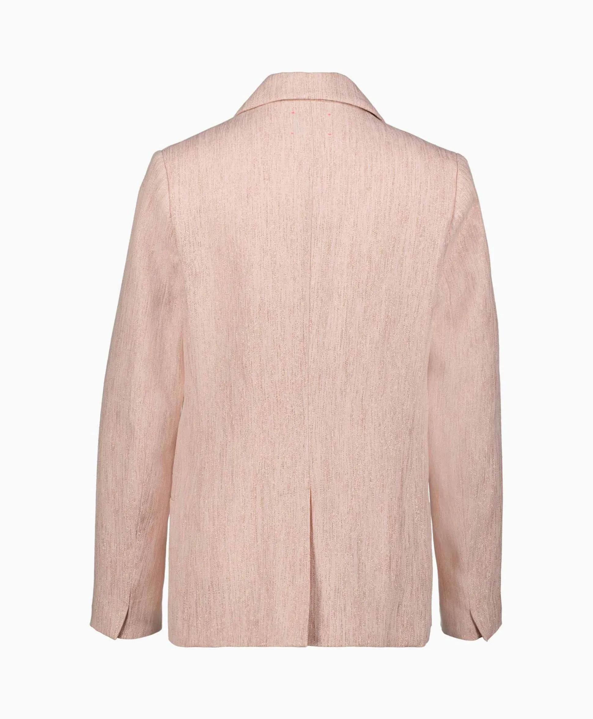 Flash Sale Blazer Linen Lurex Micro Herringbone Boxy Rose Dames Blazers