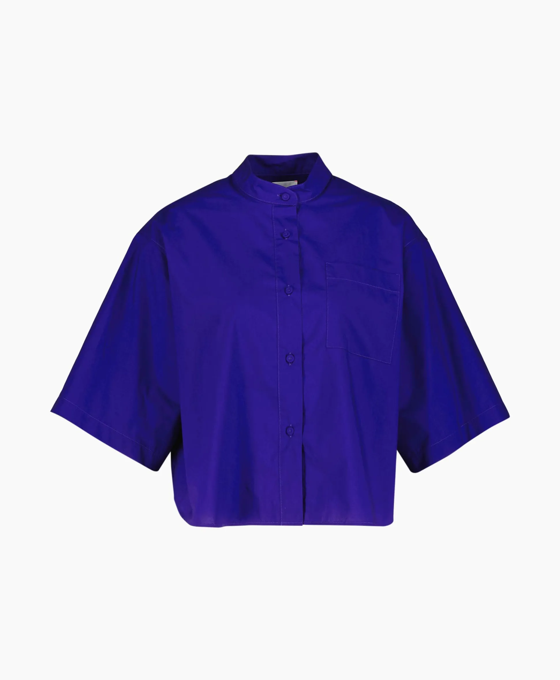 New Blouse Bci Cotton Popeline Half Sleeves Paars Dames Blouses