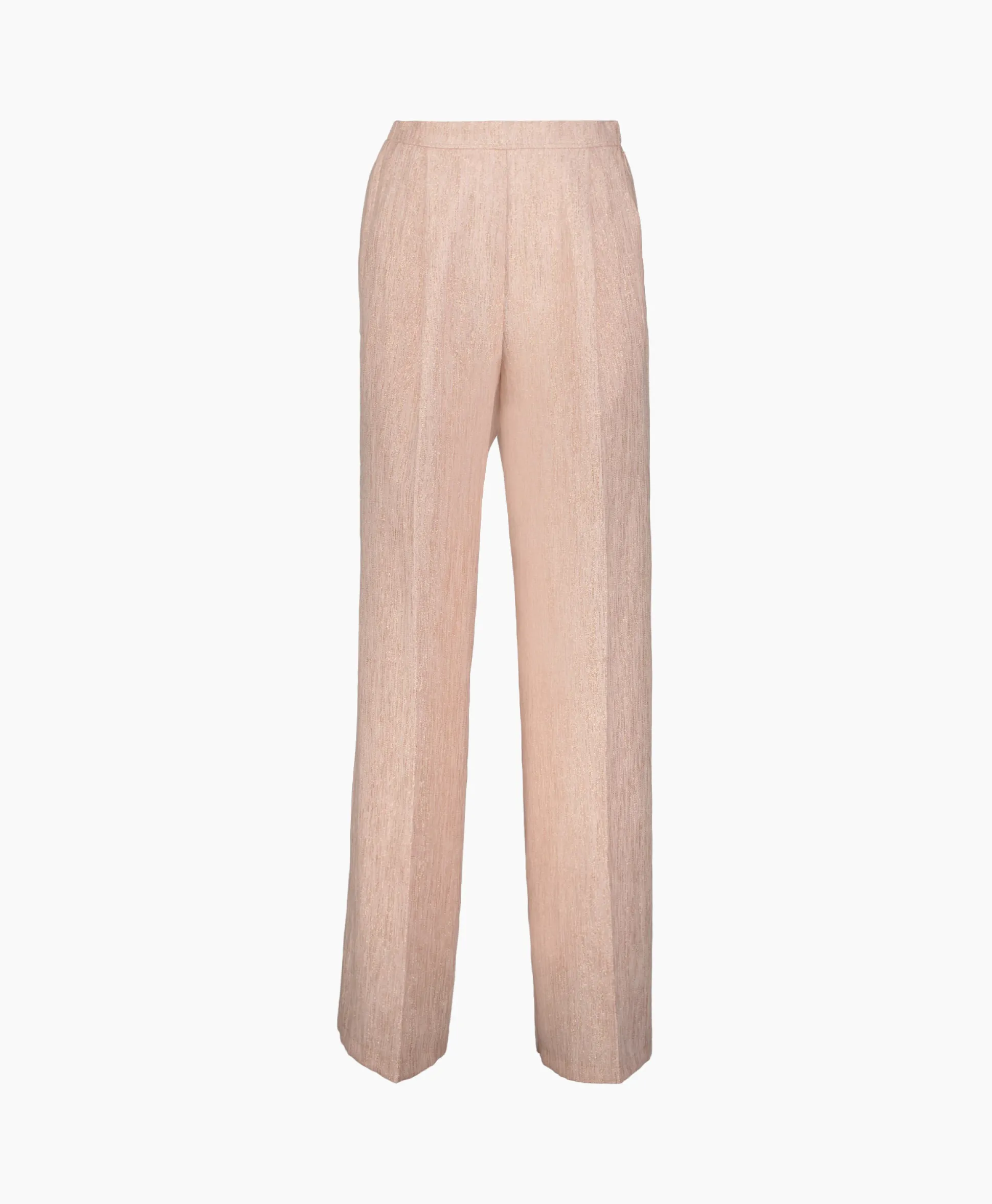 Cheap Pantalon Linen Lurex Micro Herringbone Wide Leg Rose Dames Broeken