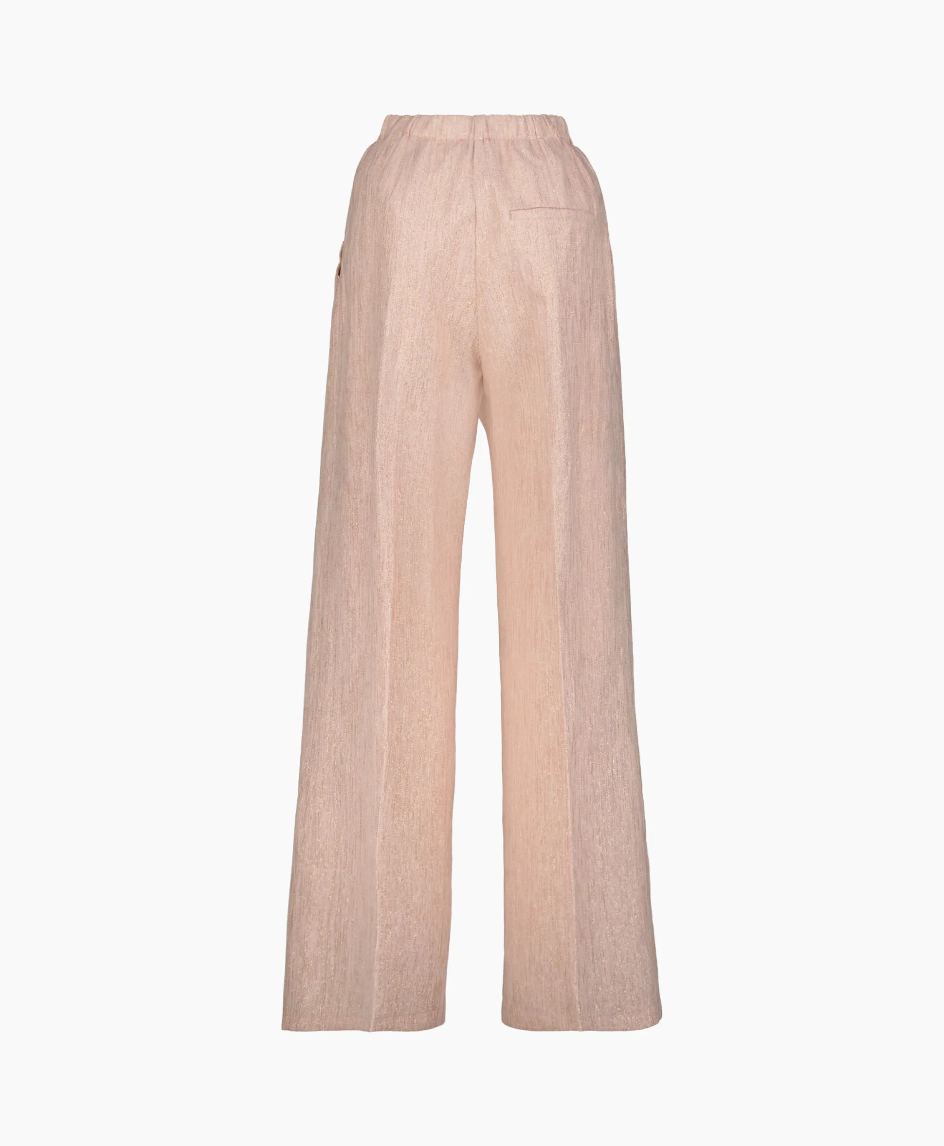 Cheap Pantalon Linen Lurex Micro Herringbone Wide Leg Rose Dames Broeken