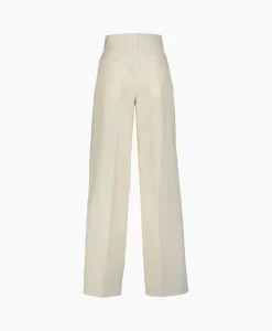 Shop Pantalon Viscose Cotton Chic Twill 5 Pockets Ecru Dames Broeken