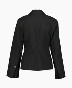 Hot Blazer Drapey Melange Fitted Double Breasted Zwart Dames Blazers