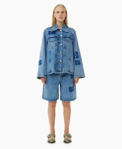Best Sale Jack Patch Denim Blauw Dames Jassen